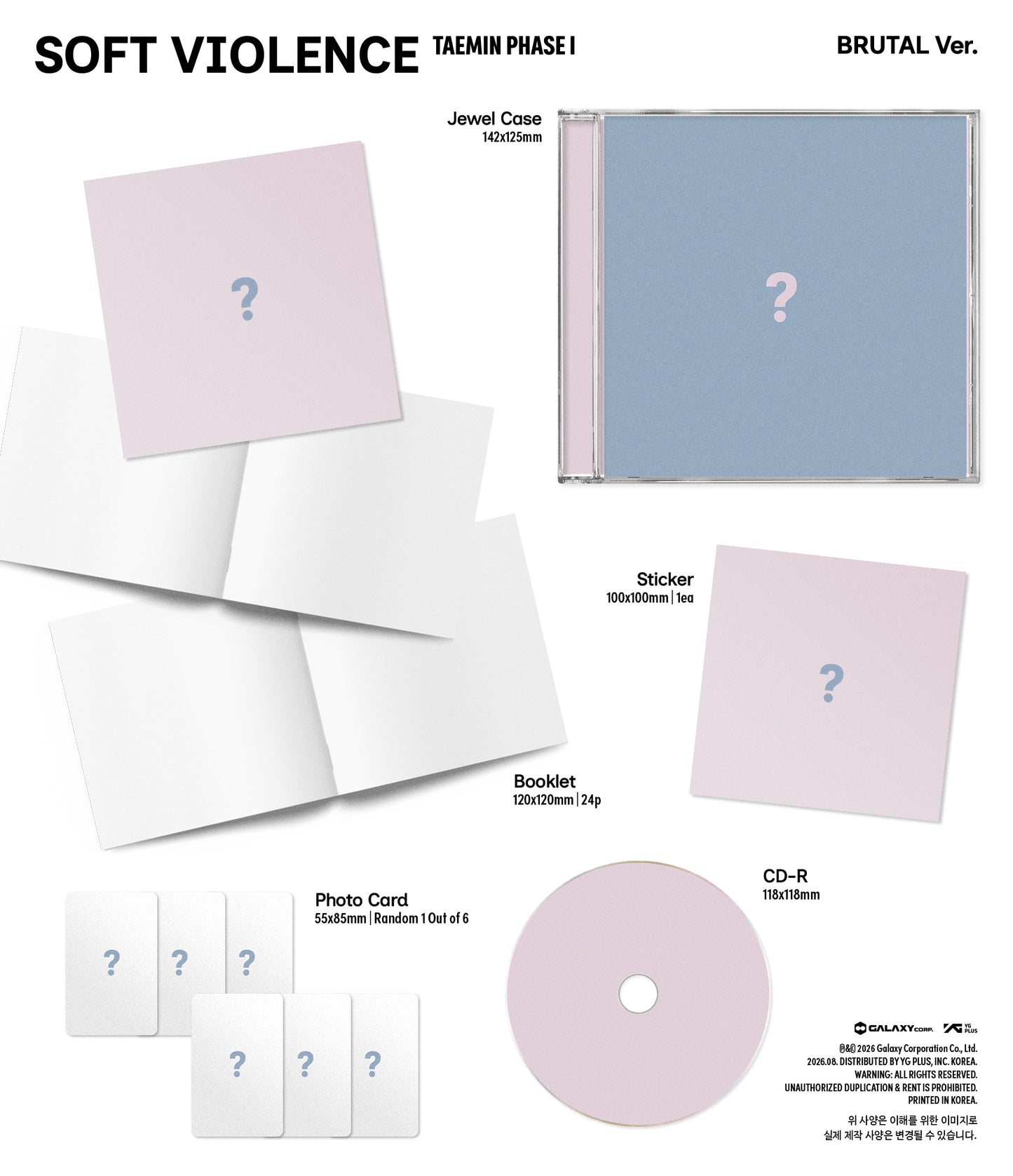 TAEMIN – PHASE I : Soft Violence (JEWEL Ver.) (Random)