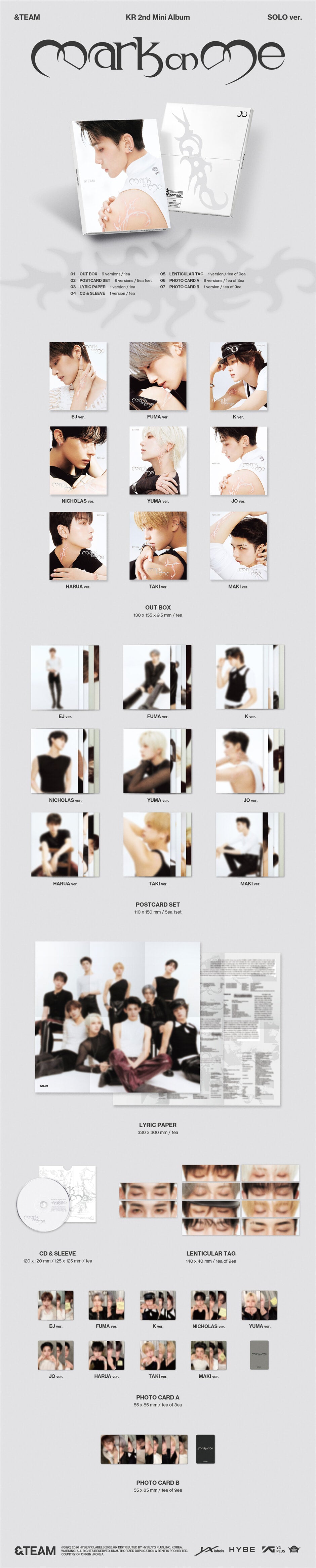 &TEAM – KR 2nd Mini Album ‘Mark on Me’ (SOLO Ver.) (Random)