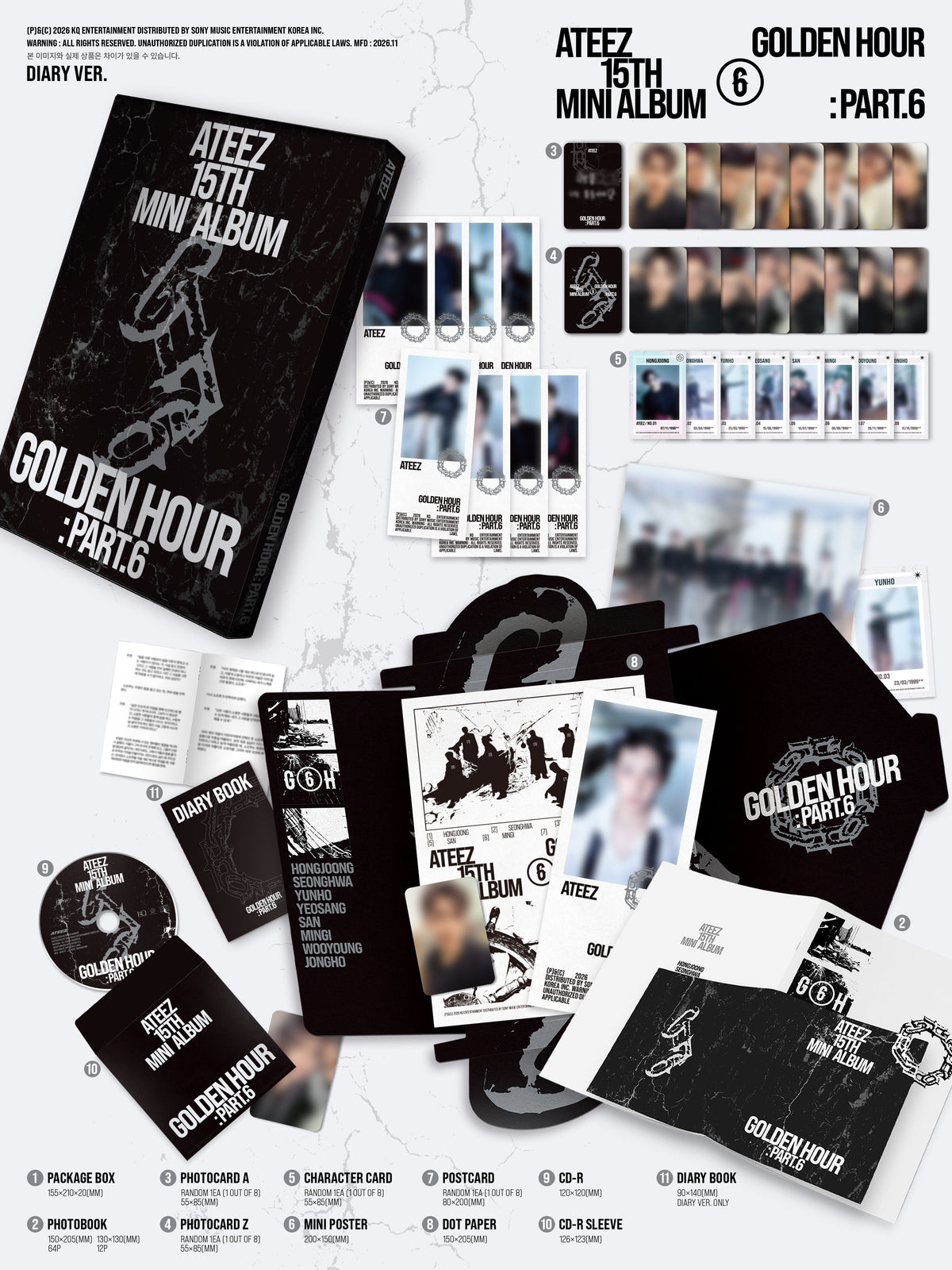 ATEEZ – 15TH MINI ALBUM [GOLDEN HOUR : Part.6] (Random) + Apple Music Gift