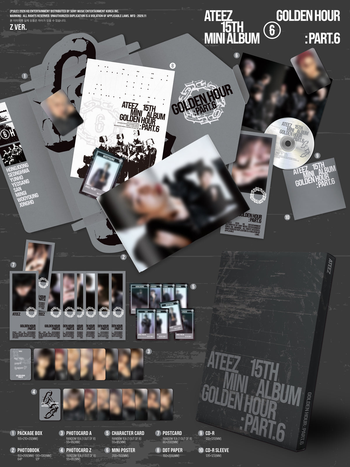 ATEEZ – 15TH MINI ALBUM [GOLDEN HOUR : Part.6] (Random) + Apple Music Gift