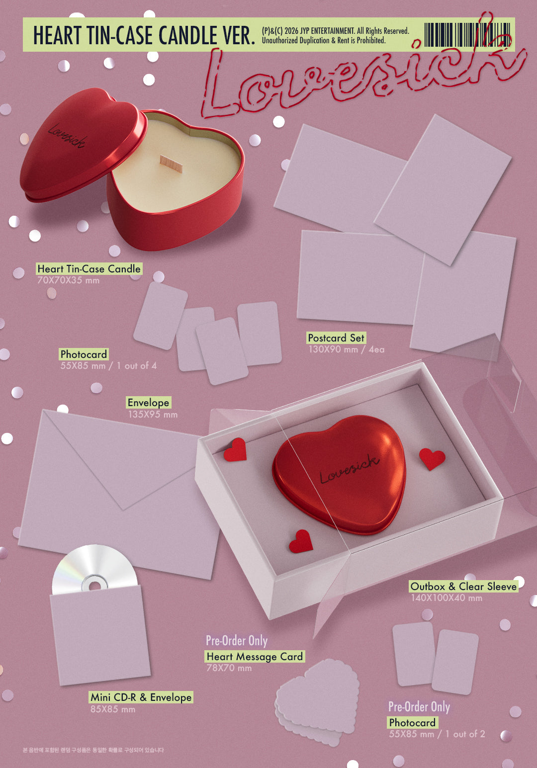 CHAERYEONG – Lovesick (HEART TIN-CASE CANDLE Ver.)