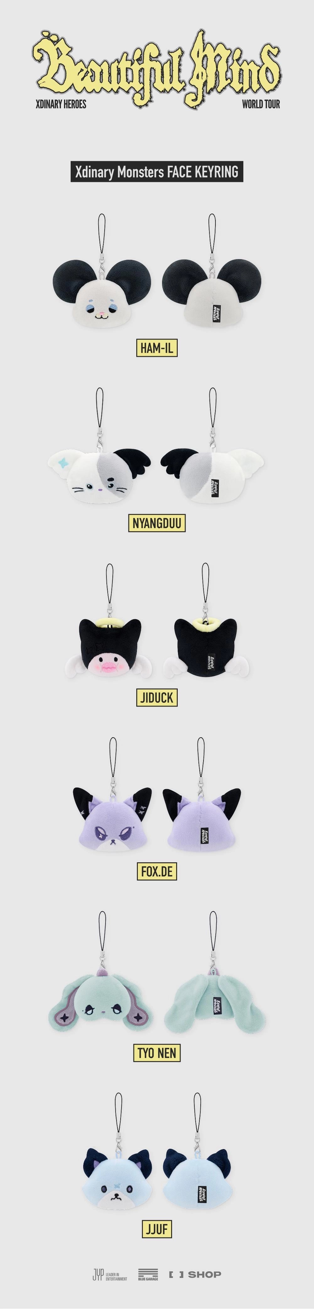 Xdinary Monsters FACE KEYRING - Beautiful Mind