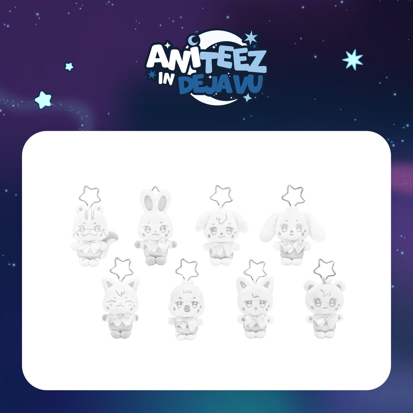[ANITEEZ IN DEJA VU] SILVER ANITEEZ PLUSH KEYRING + PHOTOCARD