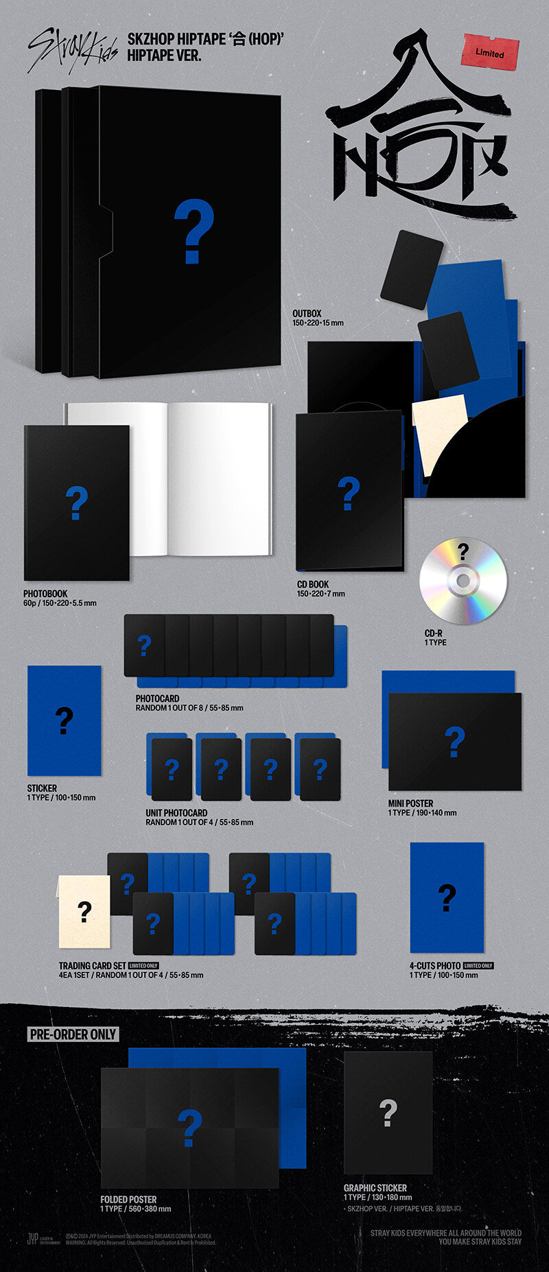 Stray Kids SKZHOP HIPTAPE - 合 (HOP) (HIPTAPE Ver.)(LIMITED) + Yes24 Gift