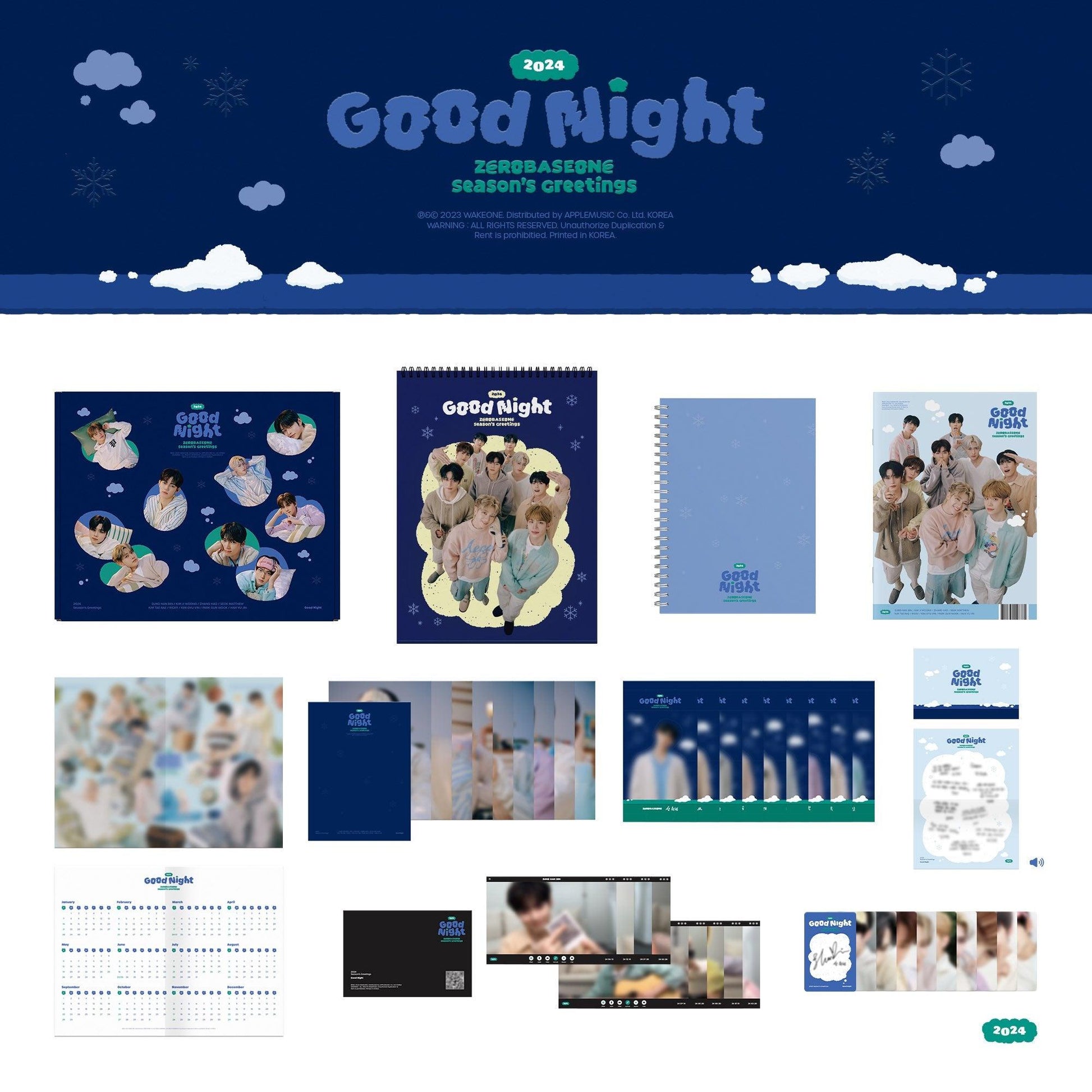 ZEROBASEONE – 2024 SEASON’S GREETINGS [Good Night] + APPLE MUSIC Gift - KKANG