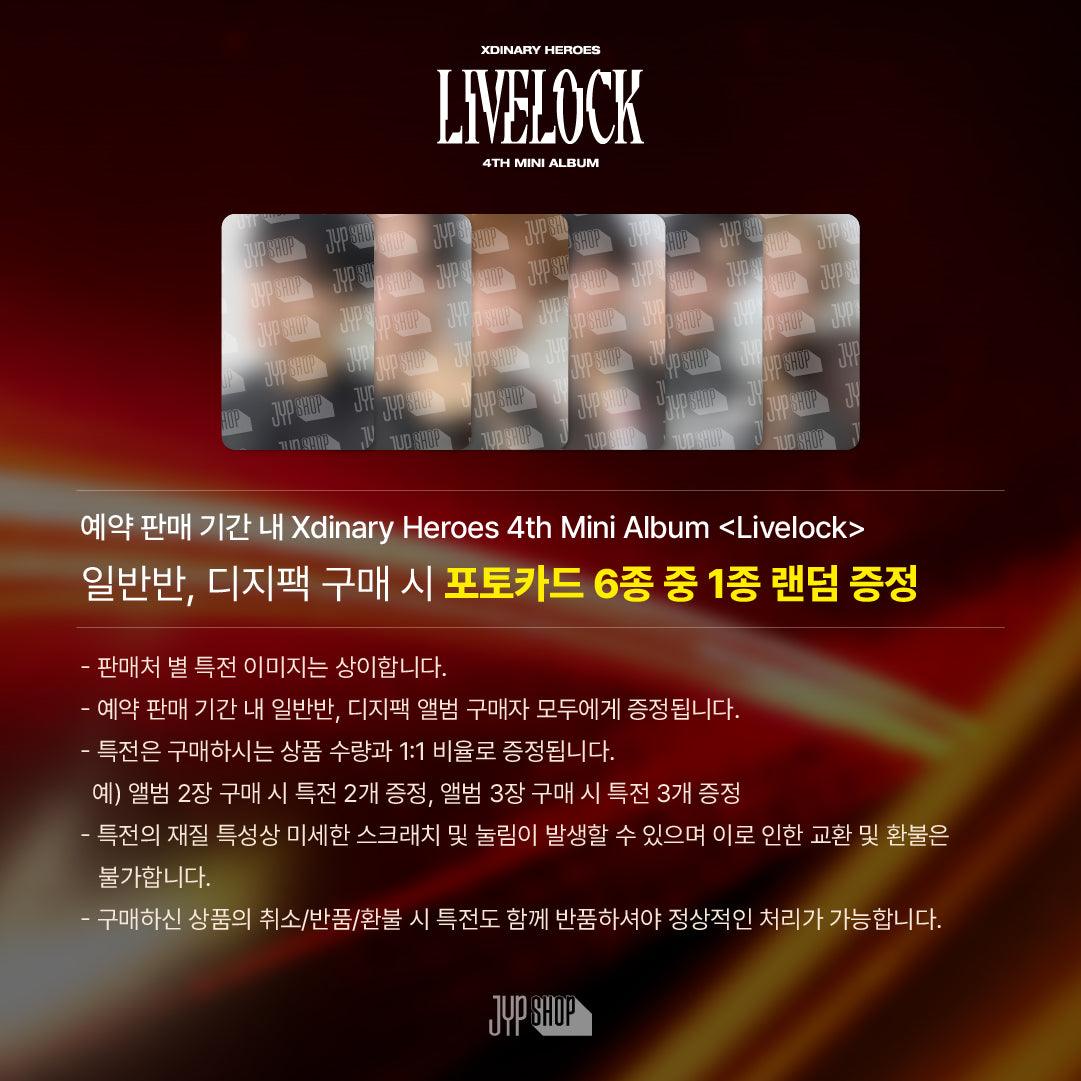 Xdinary-Heroes Mini Album Vol. 4 – Livelock (DIGIPACK Ver.) (Random) + JYP SHOP POB - KKANG