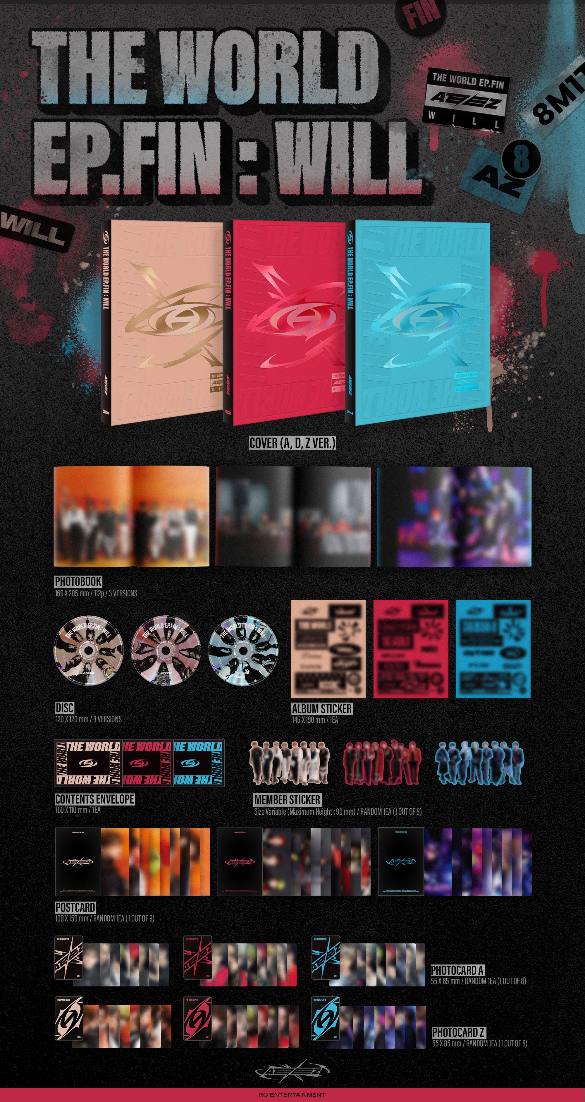 ATEEZ Album Vol.2 - THE WORLD EP.FIN : WILL (Random) + Soundwave Benefit - KKANG