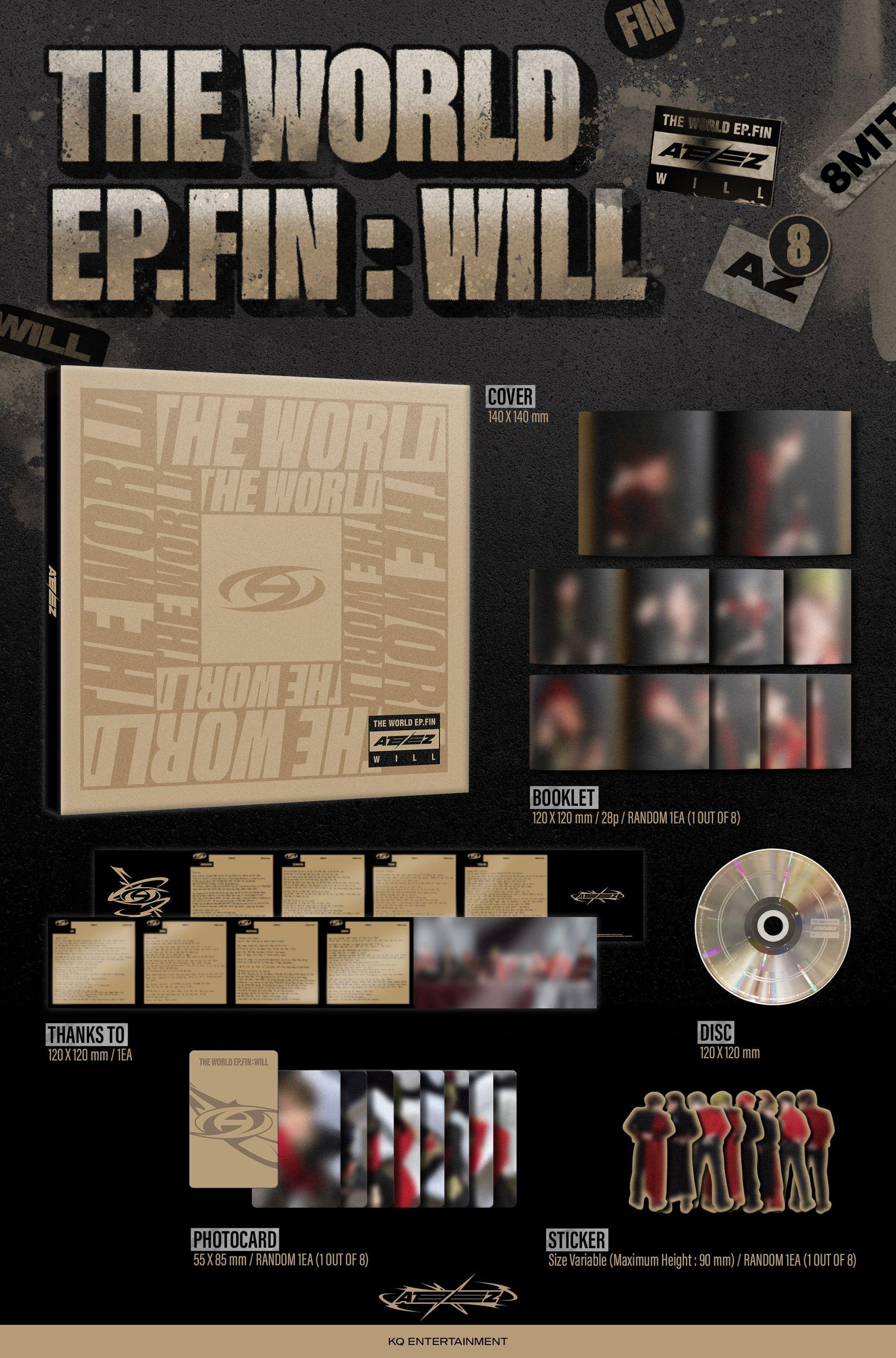 ATEEZ Album Vol.2 - THE WORLD EP.FIN : WILL (Digipack) (Random) + Soundwave Benefit - KKANG