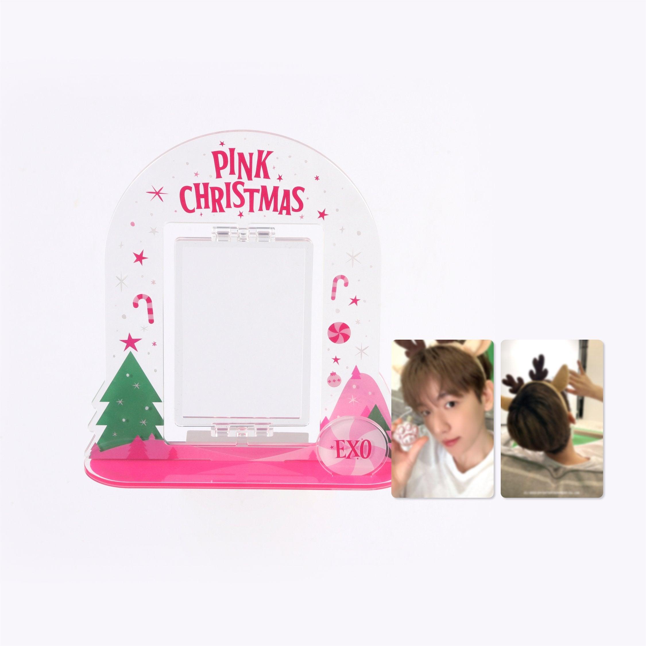 [EXO] PINK CHRISTMAS ACRYLIC TURNING STAND SET - KKANG