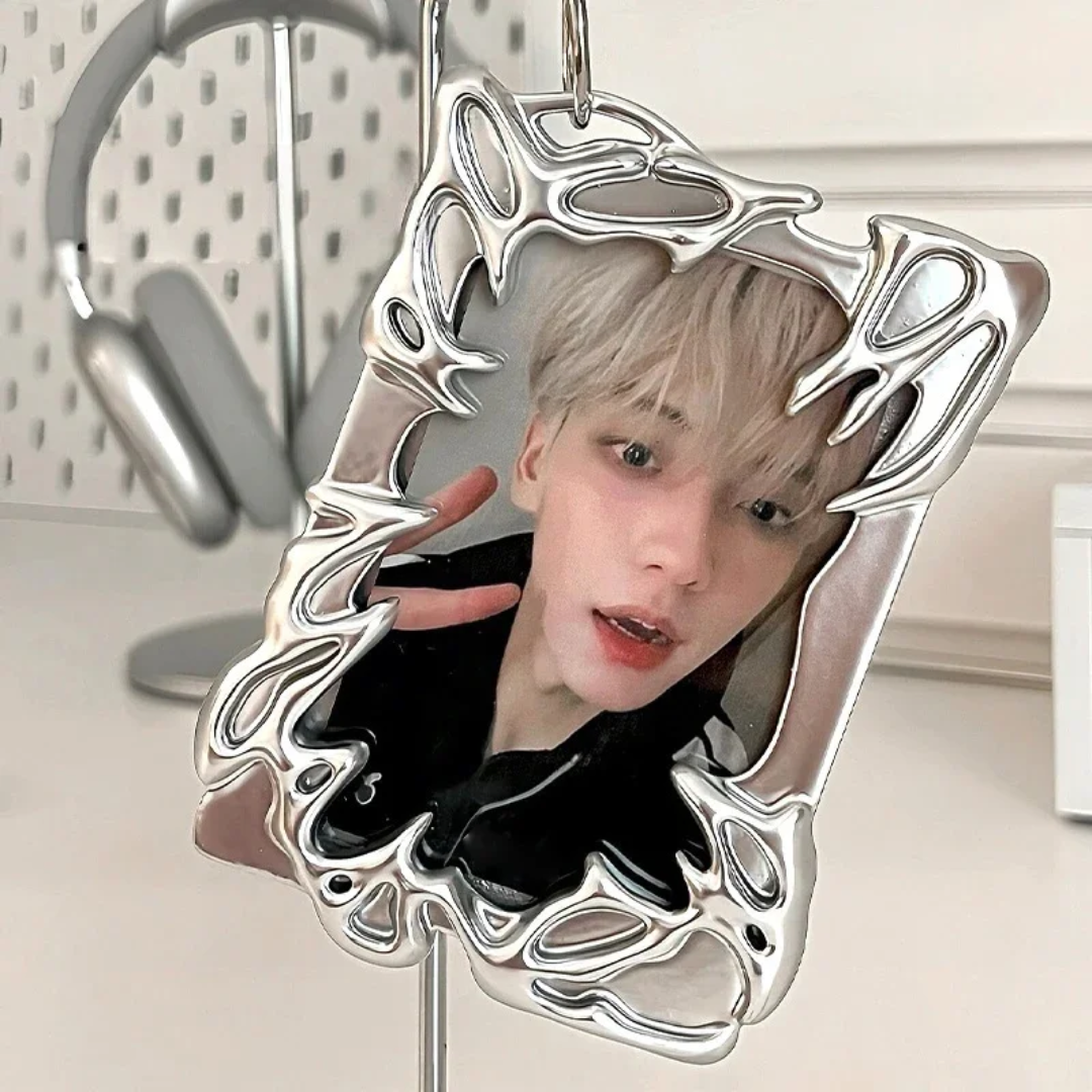 Aesthetic Silver Metal Photocard Frame