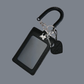 Aesthetic Black Leather Card Holder Keychain