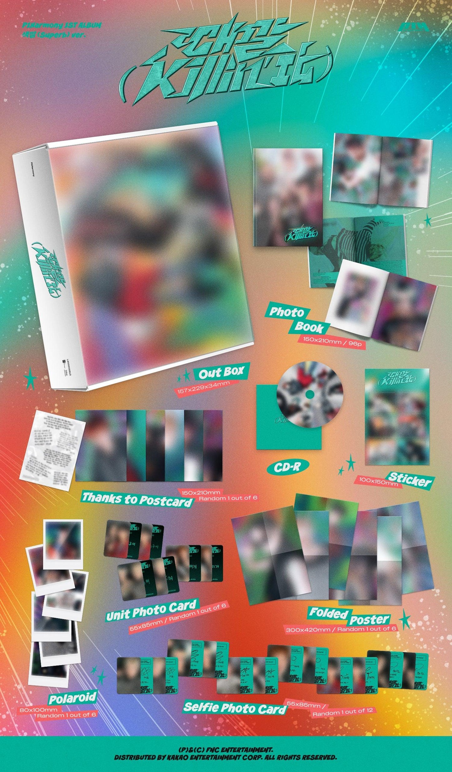 P1Harmony 1st Full Album - KILLIN’ IT (RANDOM) + KKANG Pre Order Benefit - KKANG