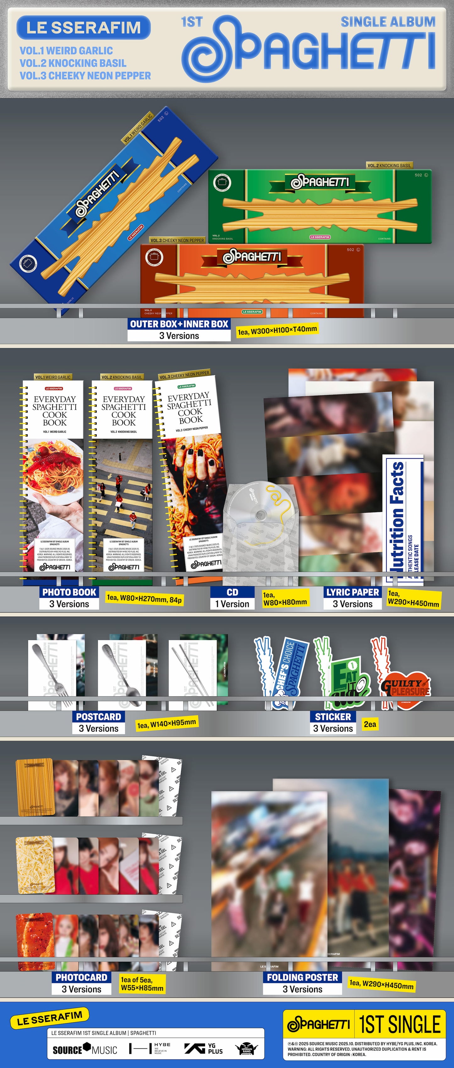 LE SSERAFIM – 1st Single Album [SPAGHETTI] (Random)