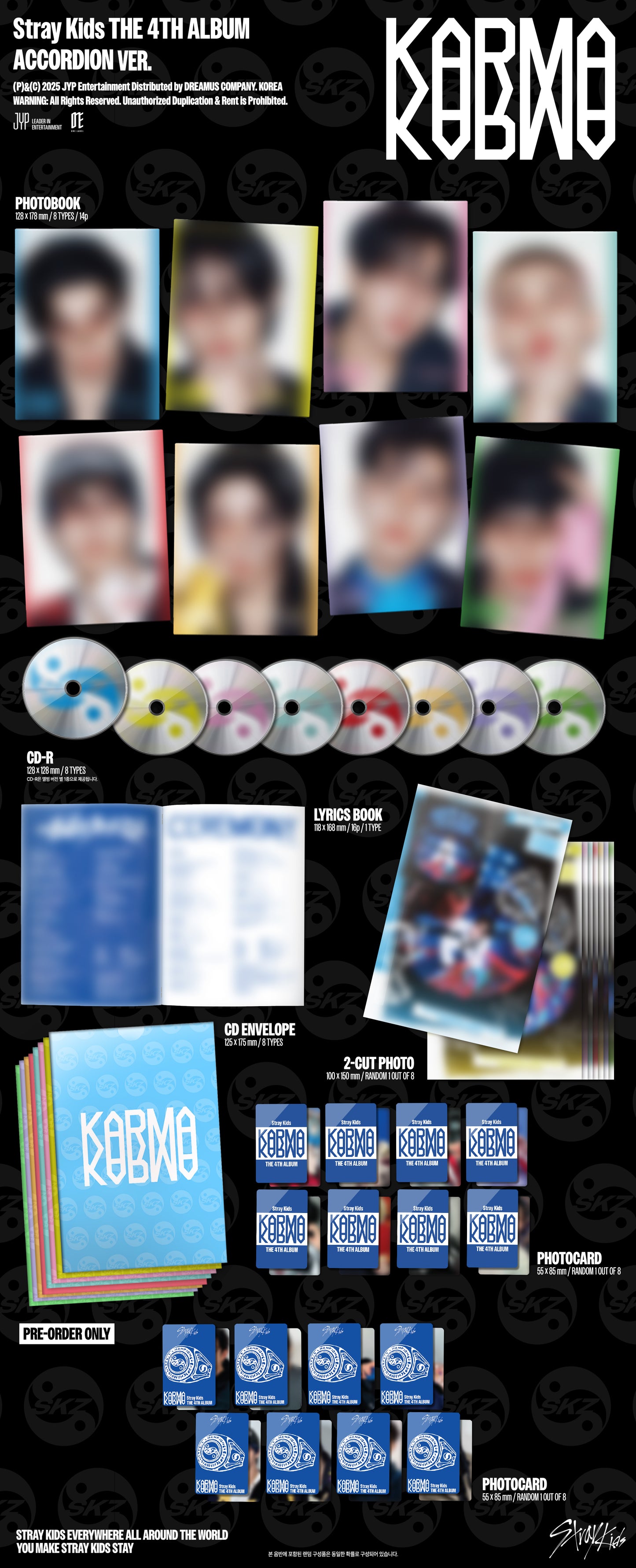 Stray Kids - 4th Album [KARMA] (ACCORDION Ver.) (Random) + Aladin Gift