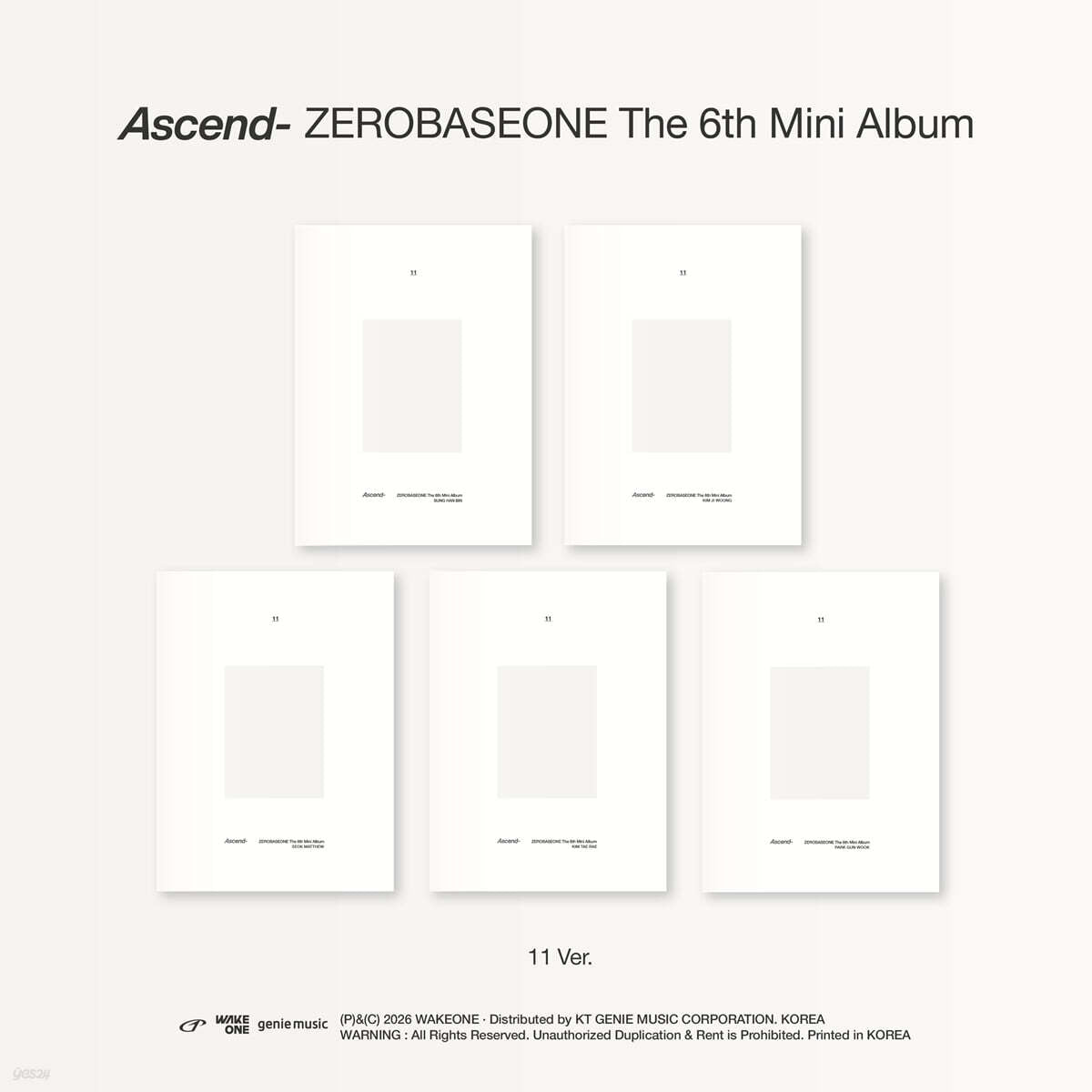 ZEROBASEONE – The 6th Mini Album [Ascend-] (11 Ver.) (Random)