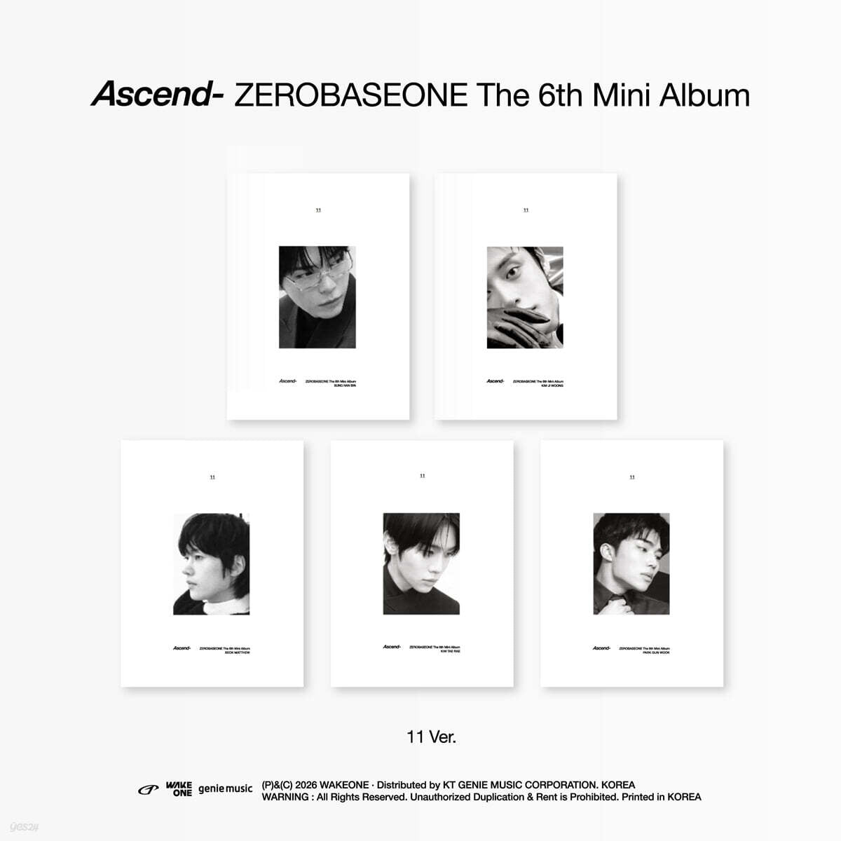 ZEROBASEONE – The 6th Mini Album [Ascend-] (11 Ver.) (Random)