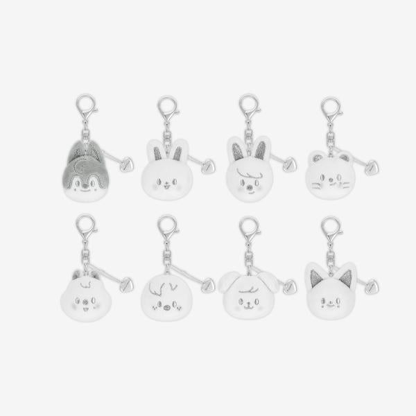 [Stray Kids celebrATE] SKZOO FACE KEYRING SILVER Ver.