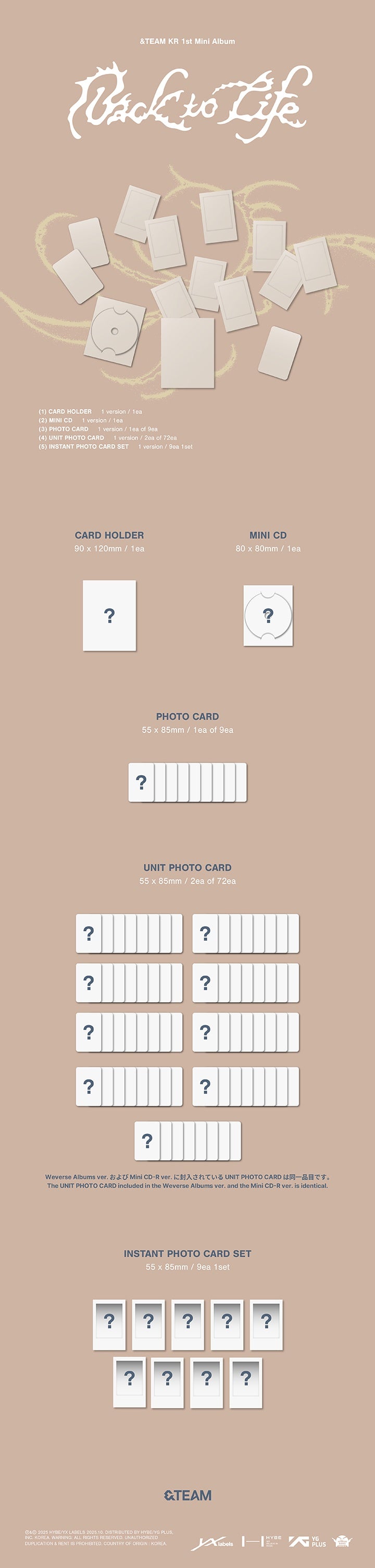 &TEAM – KR 1st Mini Album [Back to Life] Photocard Box (Mini CD-R Ver.)