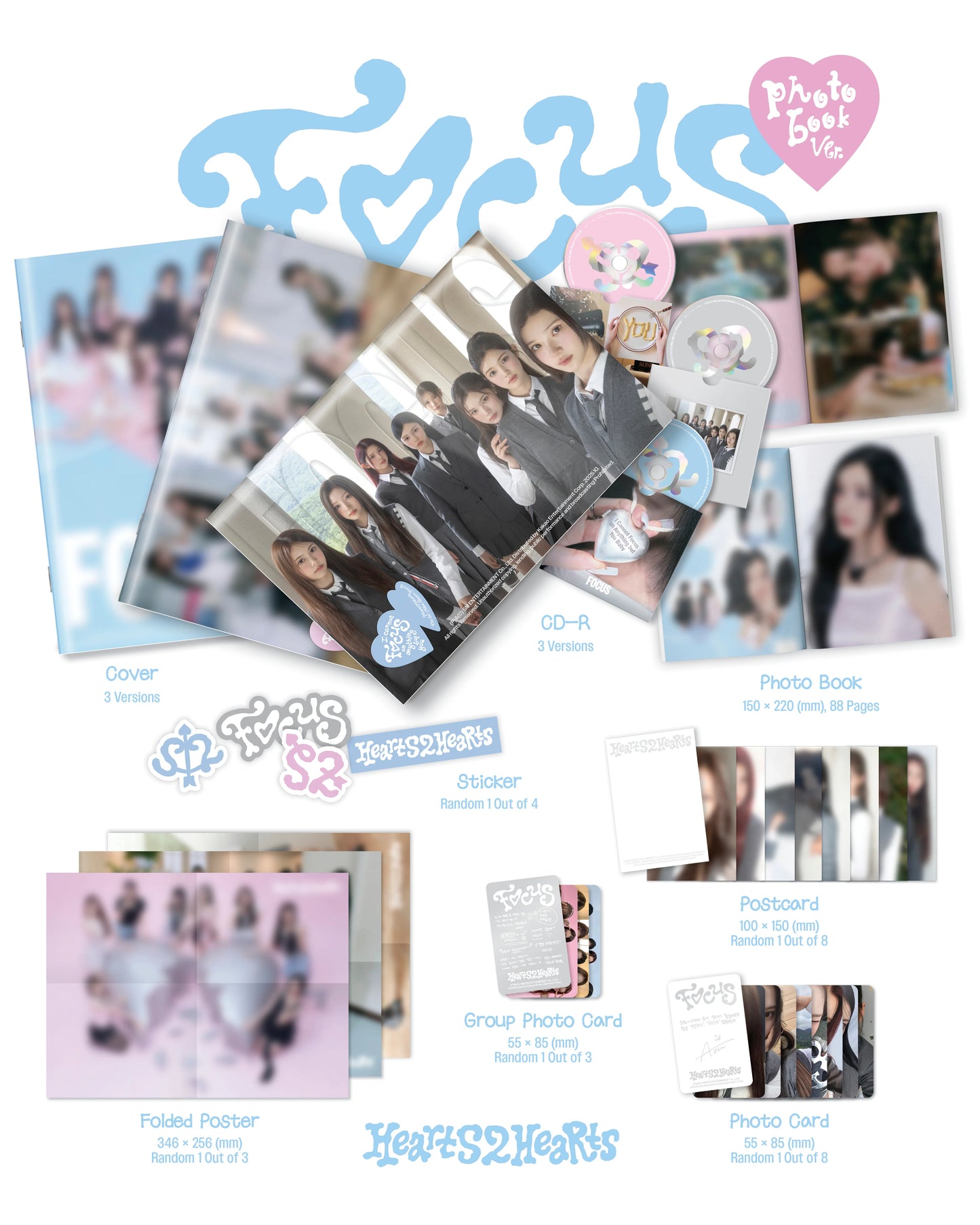 Hearts2Hearts – The 1st Mini Album [FOCUS] (Photobook Ver.) (Random)
