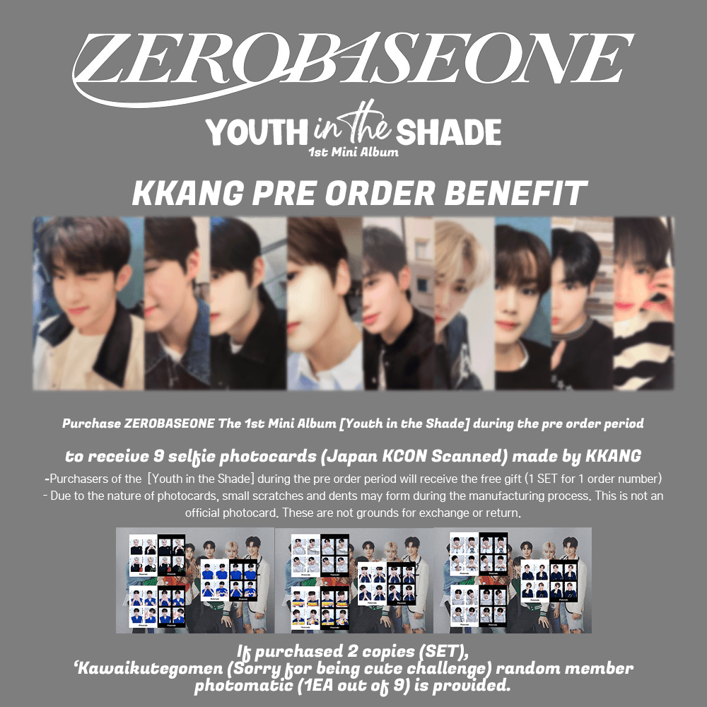 ZEROBASEONE Mini Album Vol. 1 - YOUTH IN THE SHADE (Random) + Namil Music Benefit - KKANG