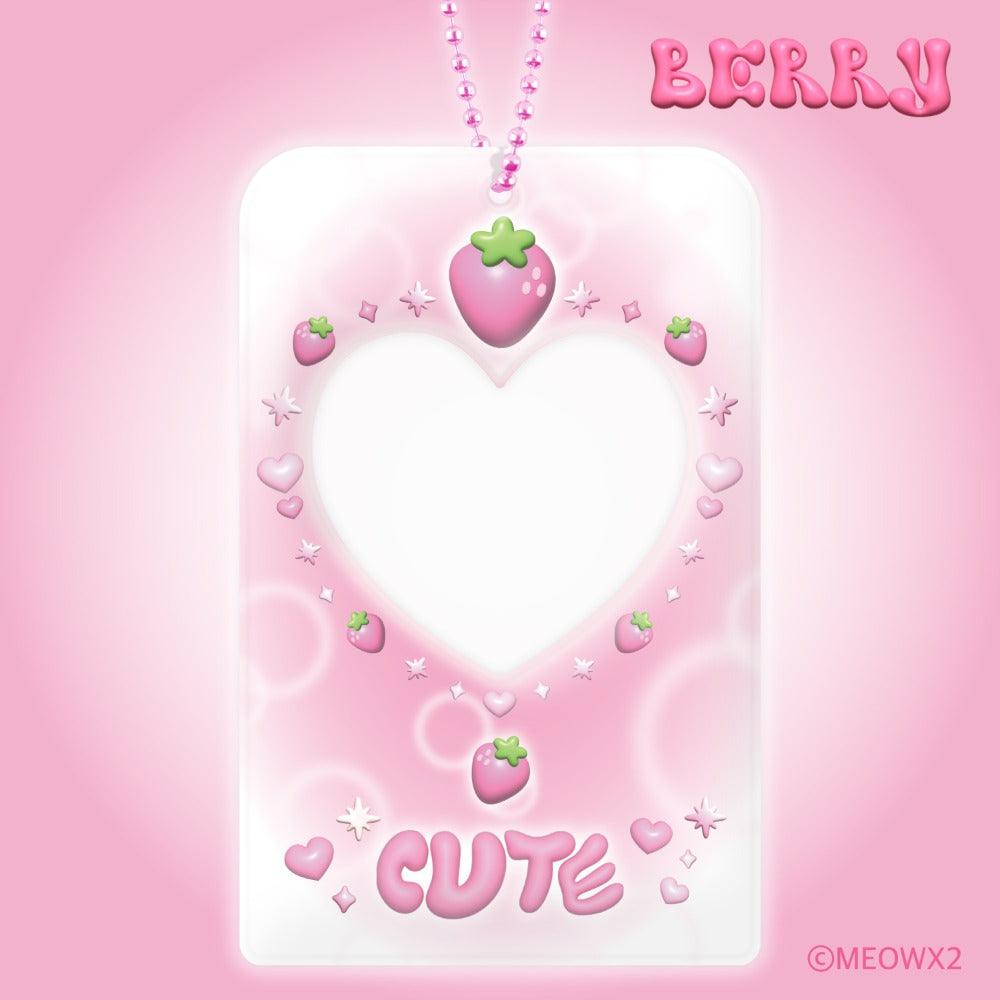 Heart Pink Strawberry Photocard Holder - KKANG