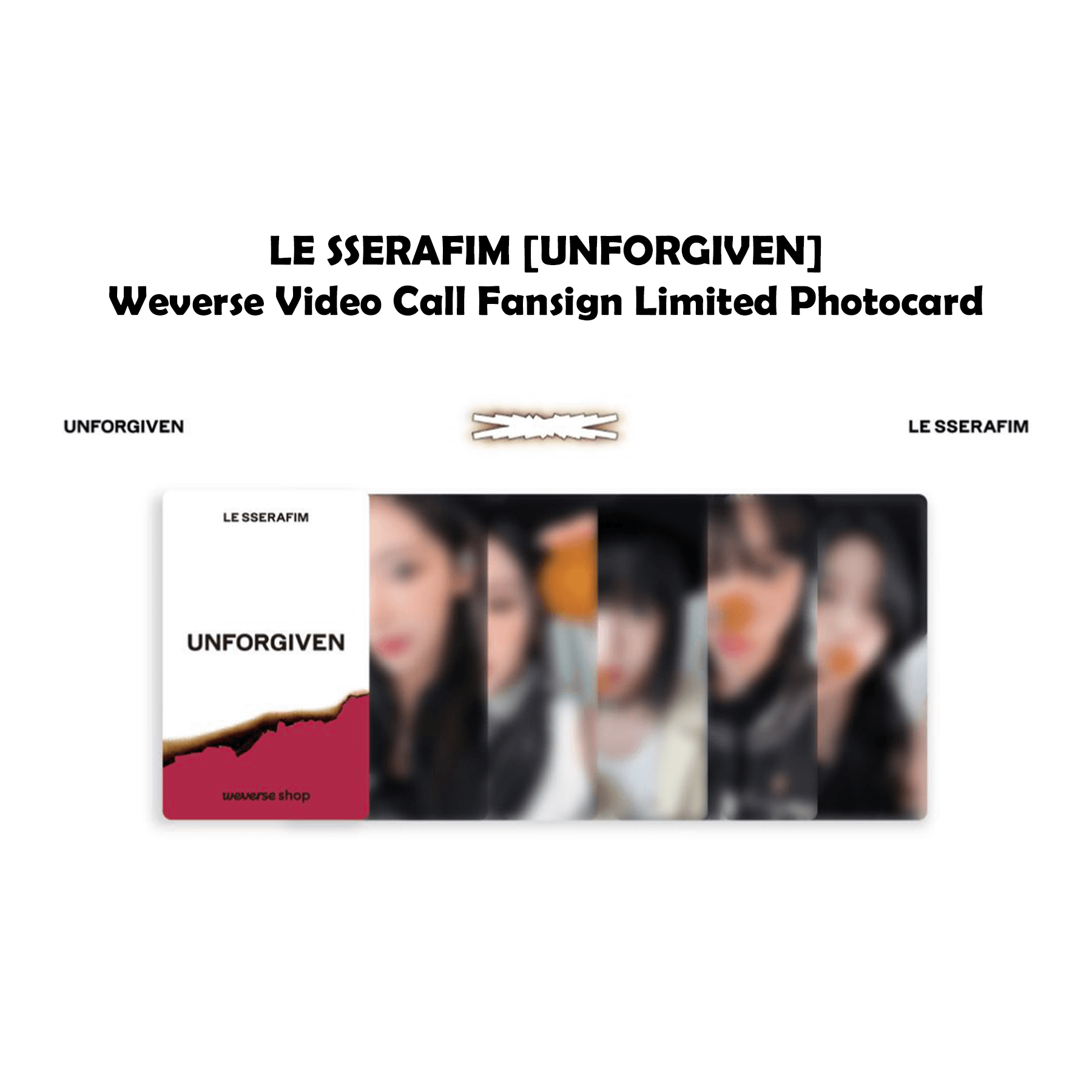 LE SSERAFIM [UNFORGIVEN] Weverse Video Call Fansign Limited Photocard - KKANG
